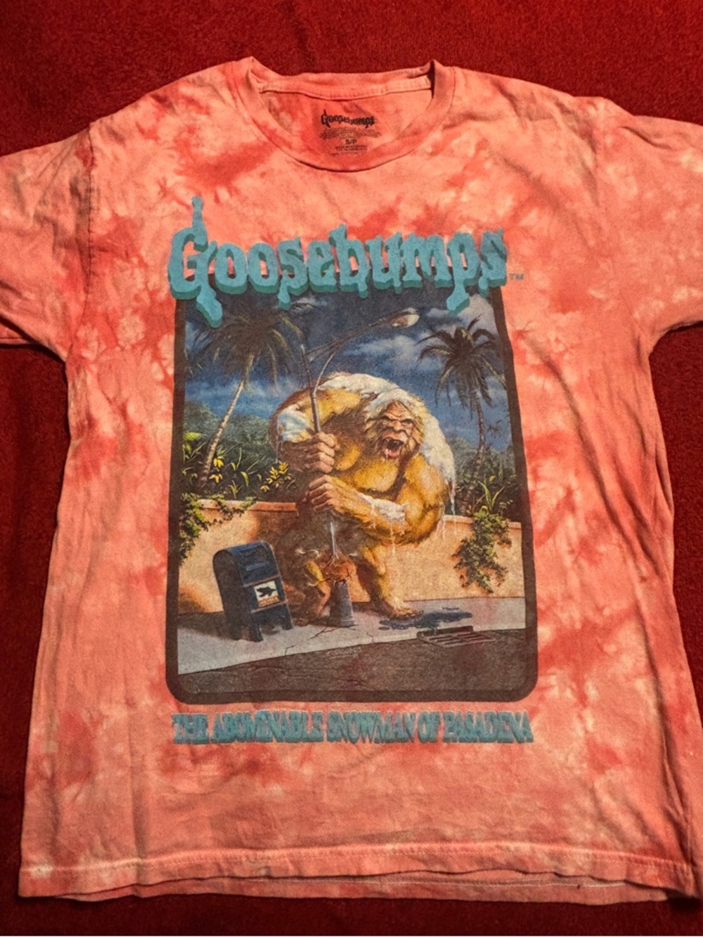 Goosebumps Abominable Snowman Tie-Dye Graphic Tee - Pink Women’s size Small